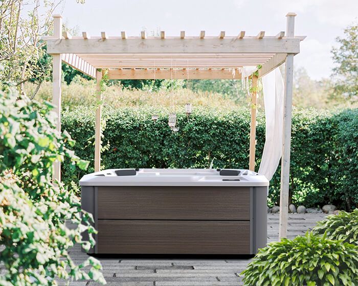 hot tub towel rack - Google Search  Hot tub backyard, Hot tub landscaping, Hot  tub patio